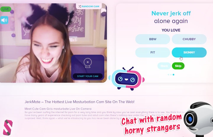 ChatRoulette and Omegle adult sex alternative websites - Jerkmate webcams