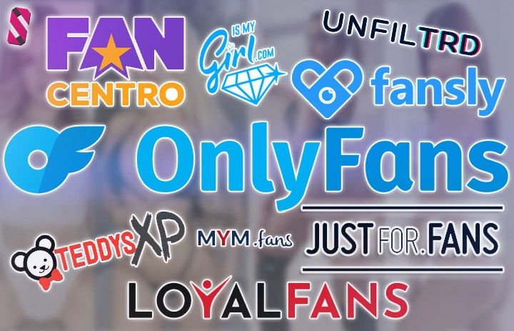 Grouped logos of OnlyFans alternatives - List of pornstars on Fansly.com (OnlyFans Alternative)